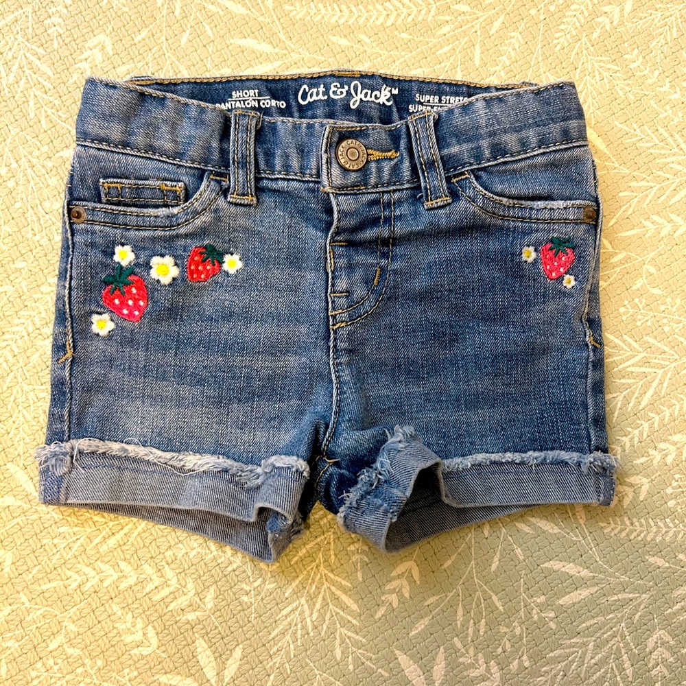 Cat and jack Strawberry embroidered Jean short